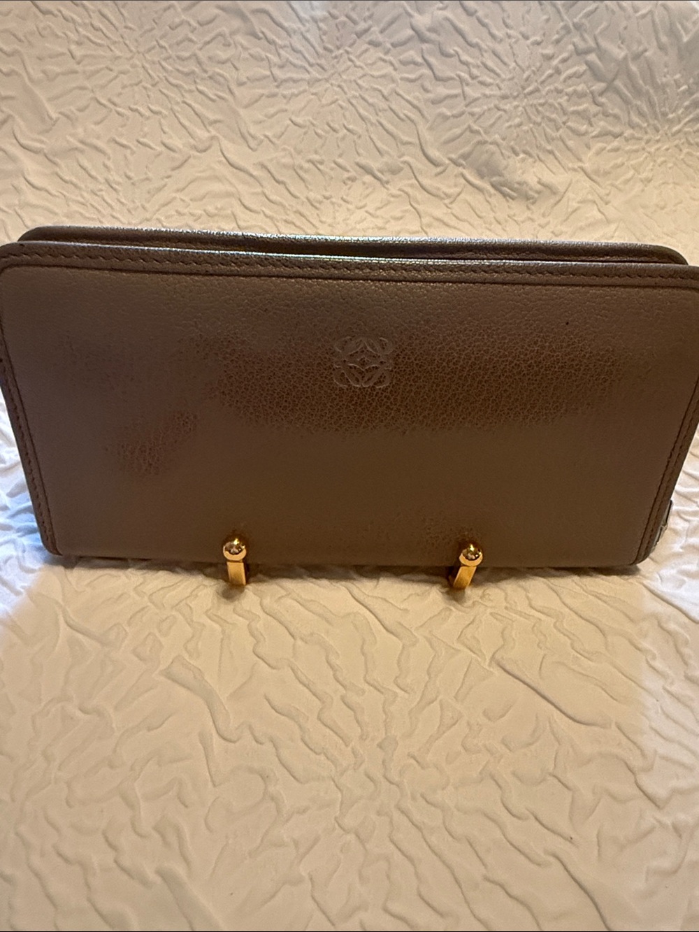 Loewe Grey Leather Zip Wallet